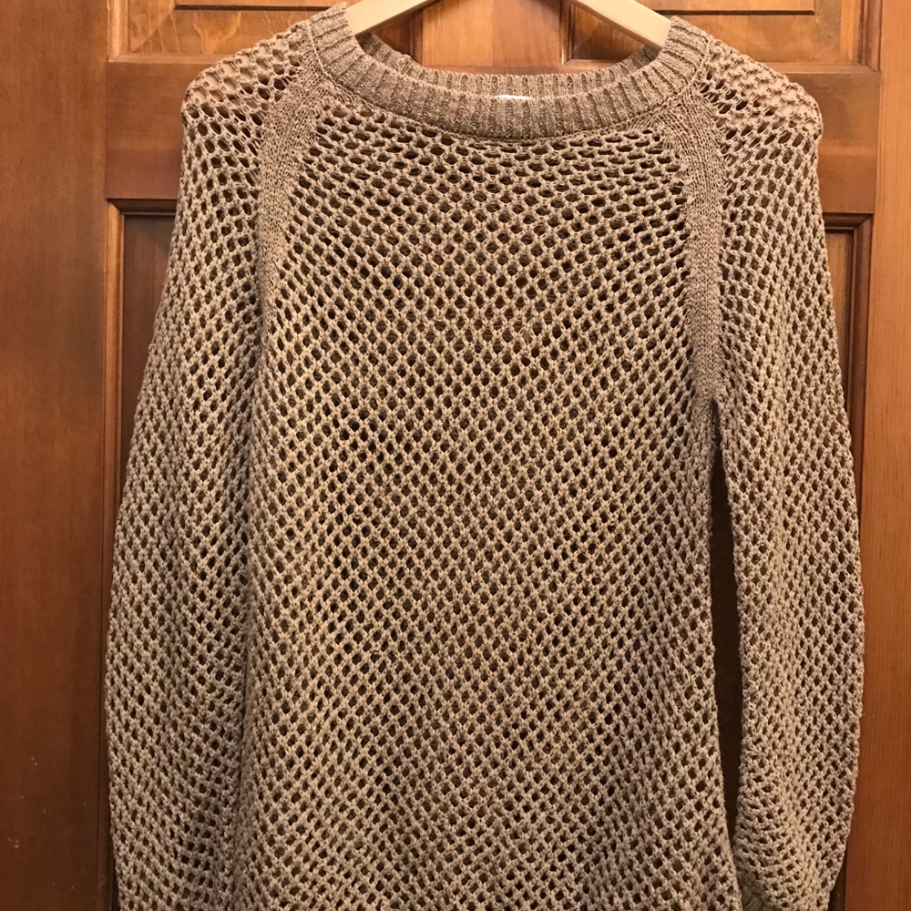 open weave tan sweater